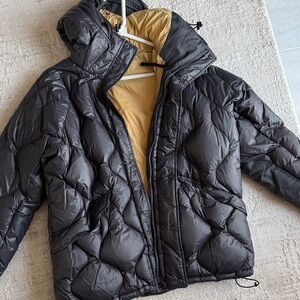rag & bone Black and Tan Puffer Jacket